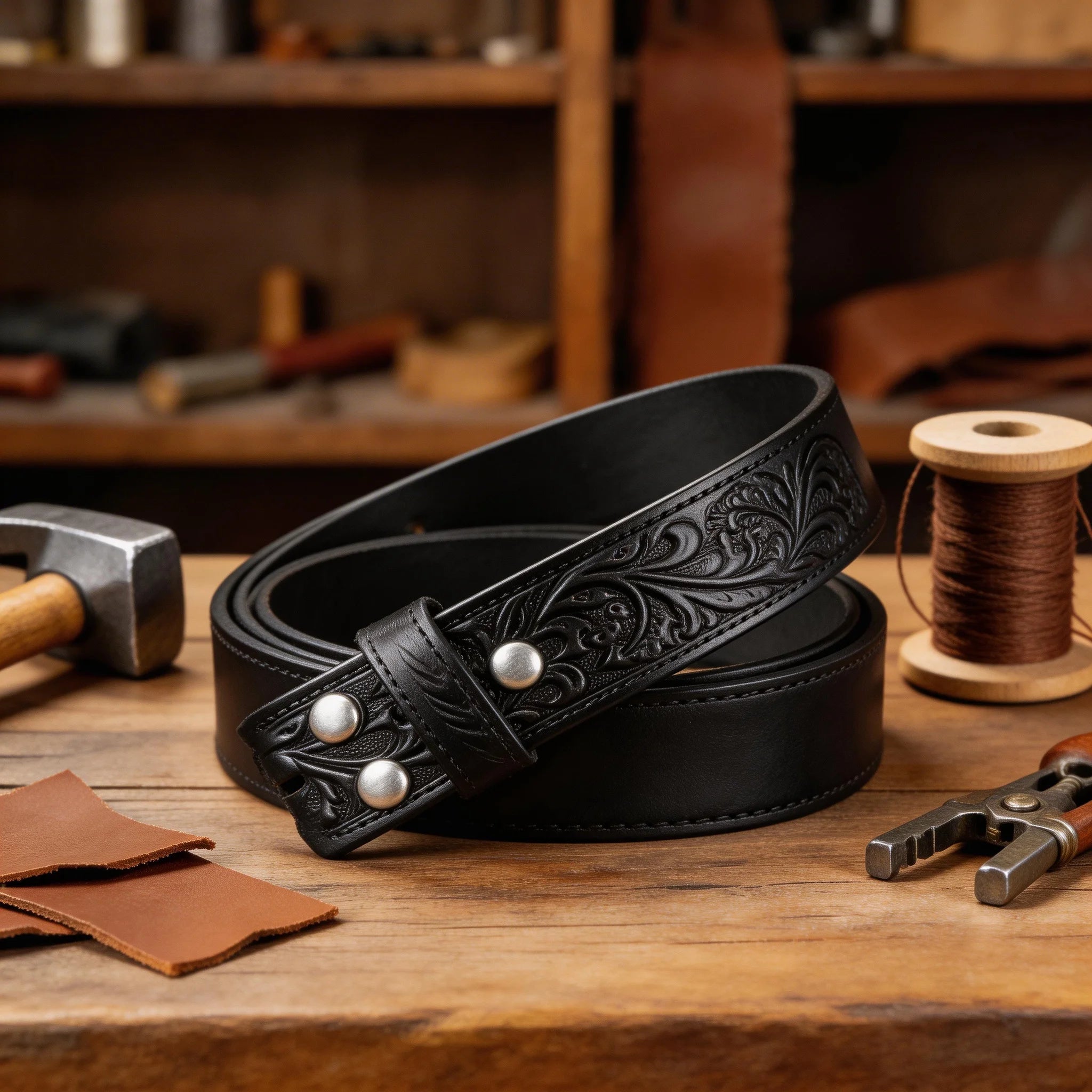 Western Style Leather Belt Strap