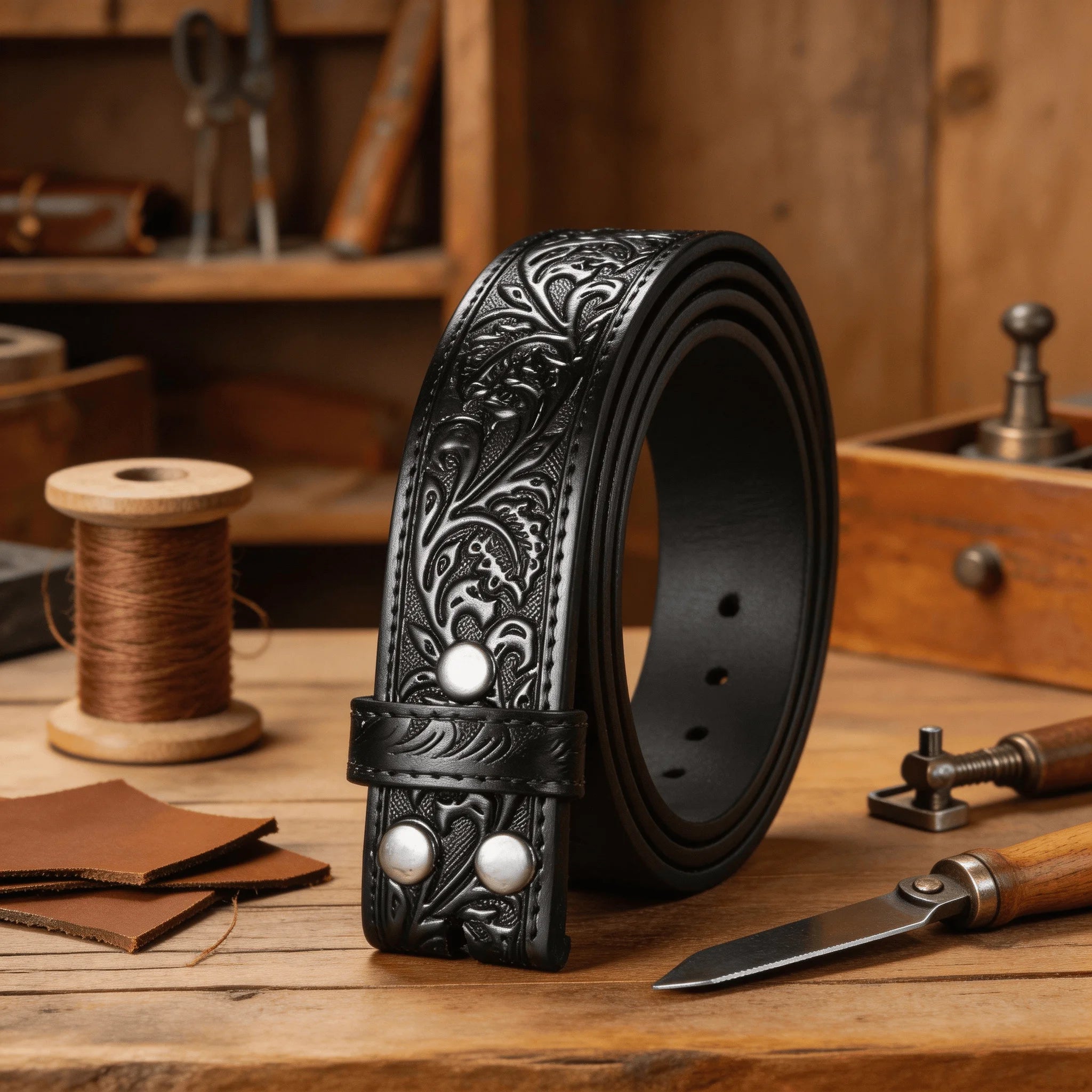 Western Style Leather Belt Strap
